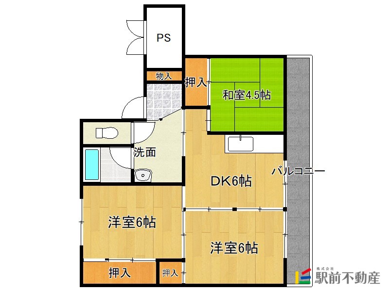 うきは市吉井町のマンションの間取り