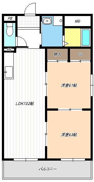 第5グランドハイツ鬼頭の間取り