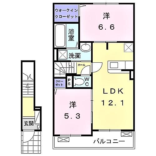 島原市北門町のアパートの間取り