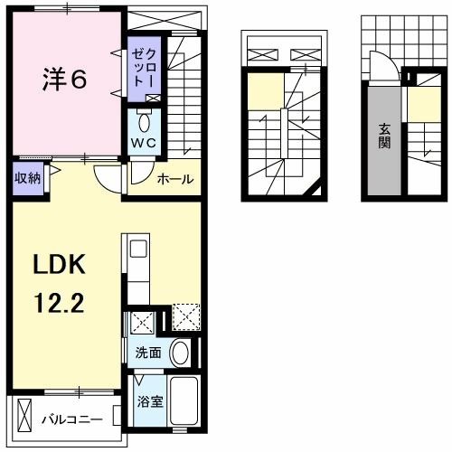 多摩市和田のアパートの間取り