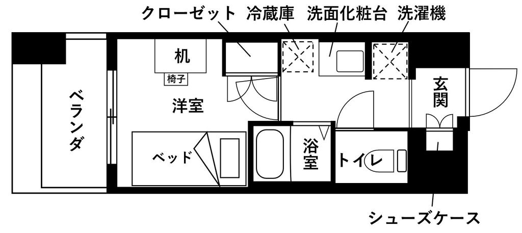 レジディア仙台支倉の間取り