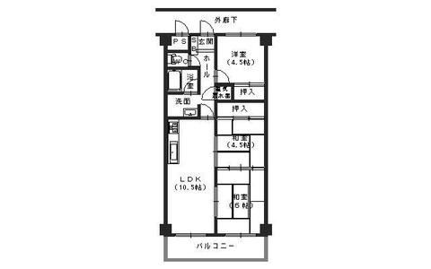 呉市広大新開のマンションの間取り