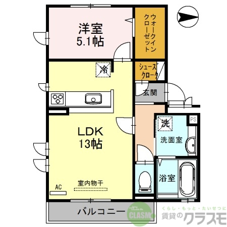 茨木市中村町のアパートの間取り