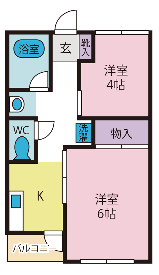 コーポ河西Dの間取り