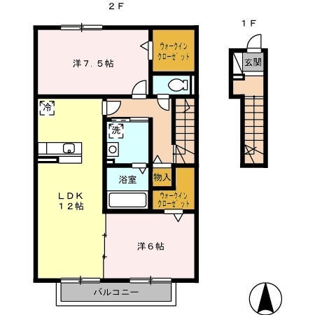 グランドールふじが丘　Ａの間取り