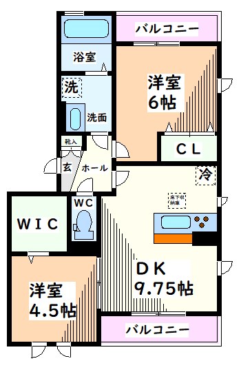 日野市東豊田のアパートの間取り