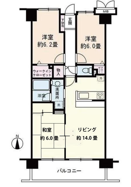 ダイアパレス川口ウィングレイドの間取り