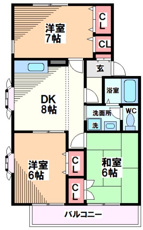 国分寺市高木町のアパートの間取り