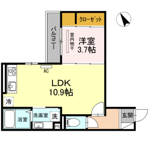 広島市中区吉島東のアパートの間取り