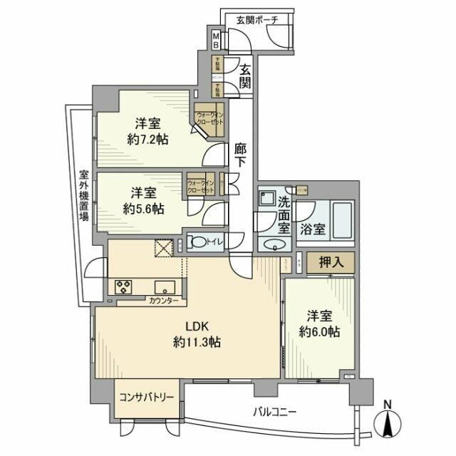 大和市中央林間のマンションの間取り