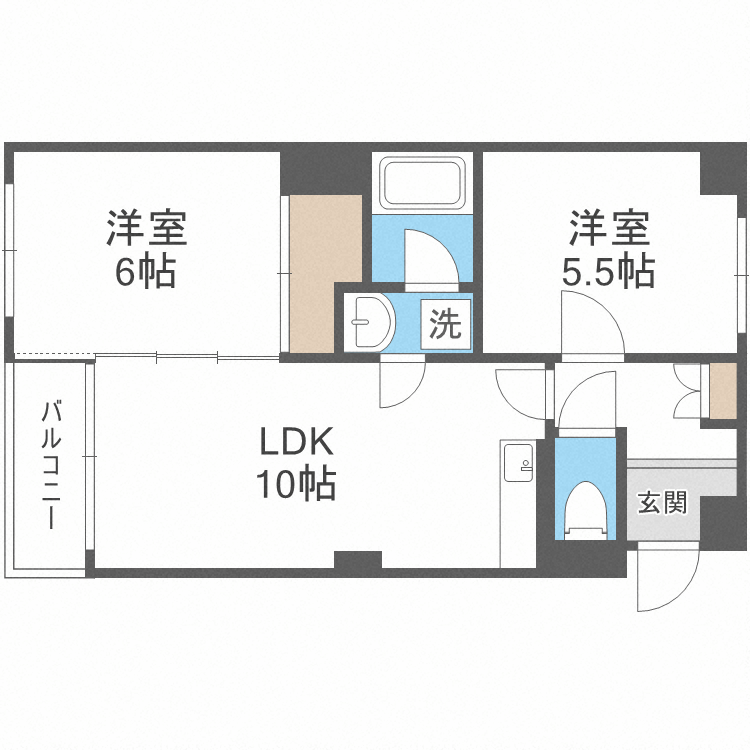 札幌市北区北十一条西のマンションの間取り