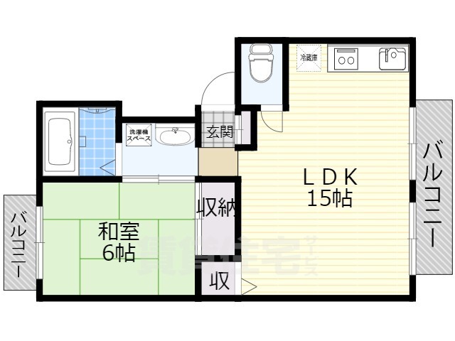 京都市山科区日ノ岡ホッパラ町のアパートの間取り