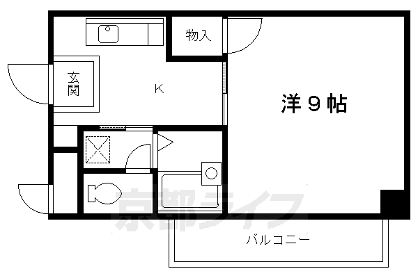 京都市伏見区桃山町因幡のマンションの間取り