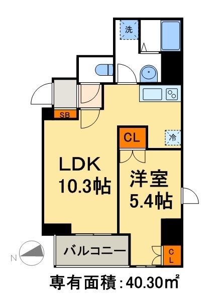 中央区日本橋茅場町のマンションの間取り