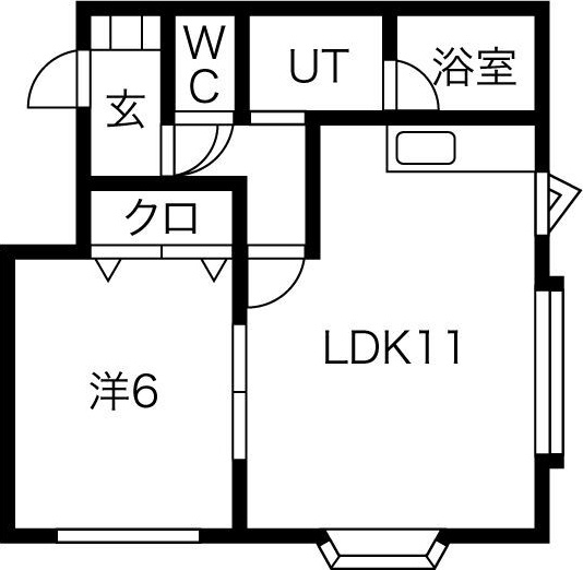 札幌市中央区宮の森一条のアパートの間取り