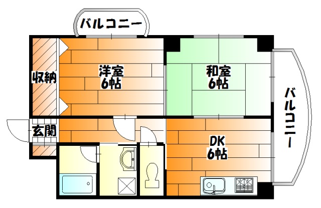 広島市安佐南区祇園のマンションの間取り