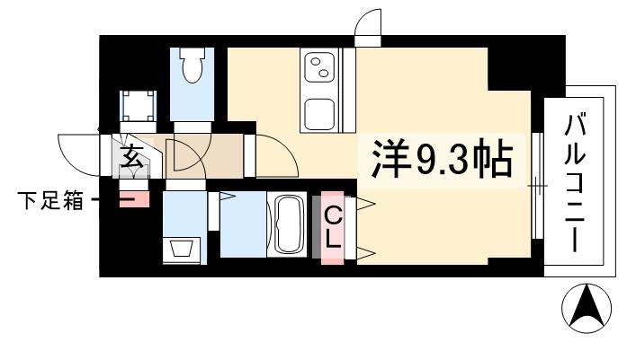 プレサンス名古屋駅前グランヴィルの間取り