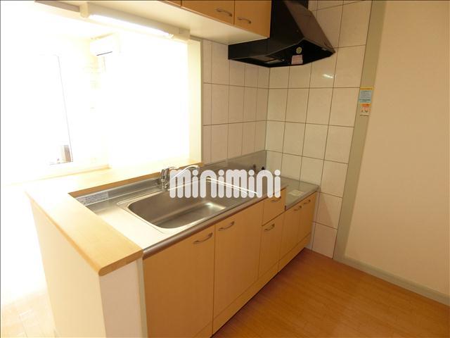 キッチン　２口ガスコンロ設置可能な対面キッチン。