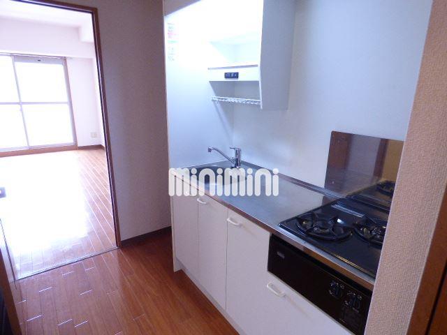 キッチン　２口のガスコンロつきのキッチンです