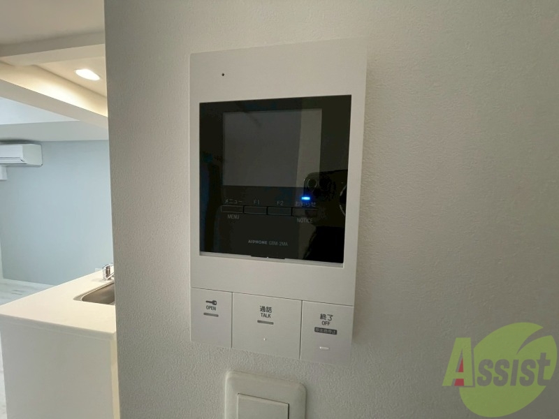 セキュリティ　モニタ付インターホンでセキュリティ面も安心です。