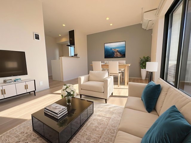 居室・リビング　CG家具の為、実際は家具は付きません