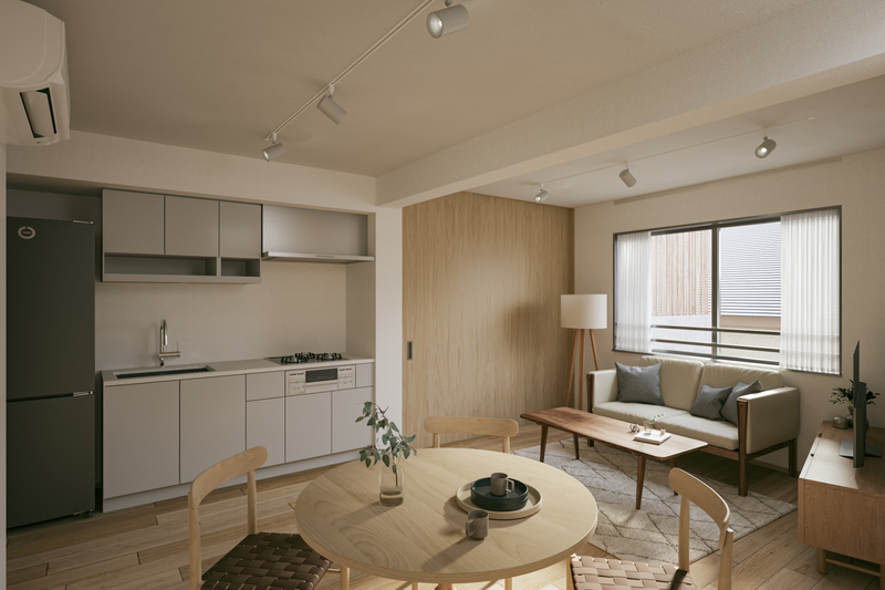 居室・リビング　３０２　完成予想ＣＧ