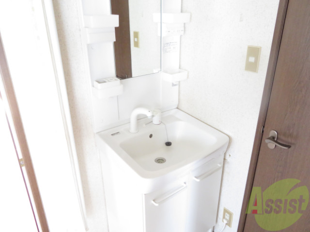 洗面設備　洗面台にシャワーが付いてますのでここで髪の毛のセット出来ます