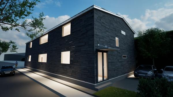 建物外観　建設中