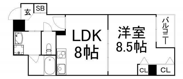 ベルシモンズ谷町の間取り写真