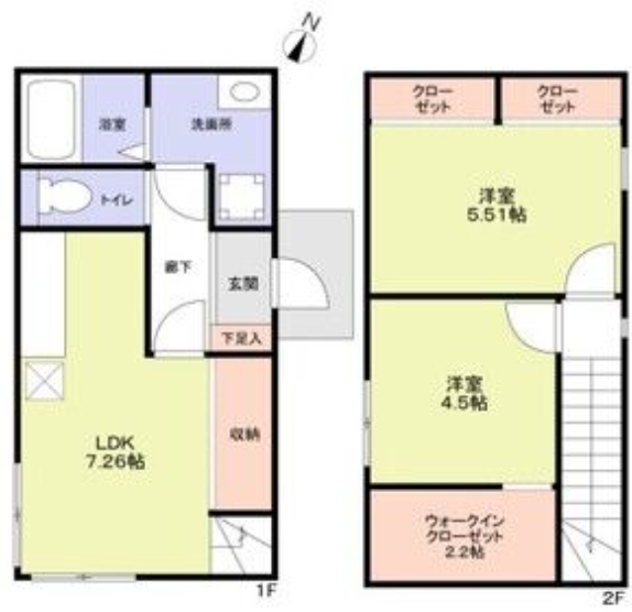 名鉄豊田線 日進駅 徒歩31分 2階建 築1年の間取り写真