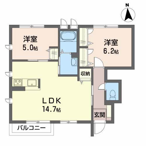 ベルデュール Aの間取り写真