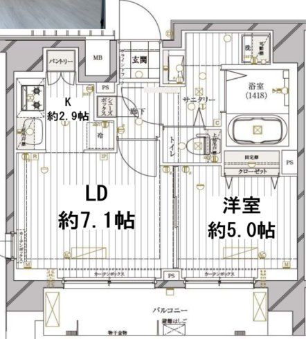 ＪＲ総武線 高円寺駅 徒歩11分 7階建 築7年の間取り写真