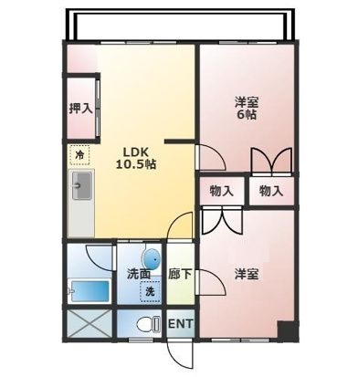 ＪＲ京浜東北線 与野駅 徒歩12分 3階建 築39年の間取り写真