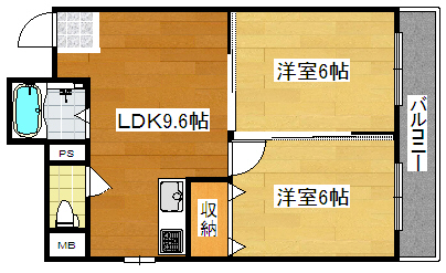 大阪市西成区南津守のマンションの間取り