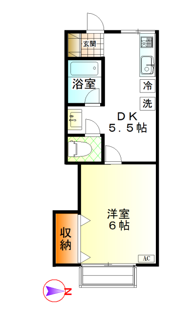 Ｋ2南林間Ａの間取り