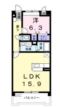 名古屋市緑区清水山のマンションの間取り