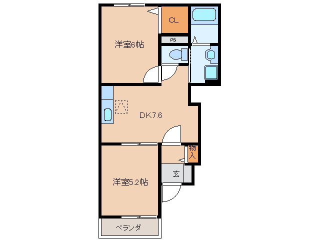 伊勢市下野町のアパートの間取り