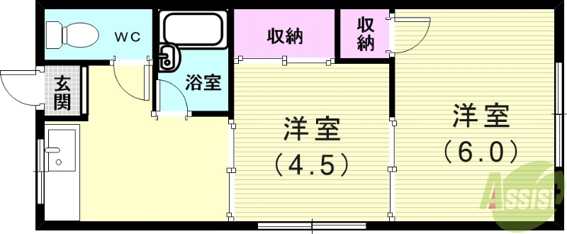 コーポセイゲツ東棟の間取り