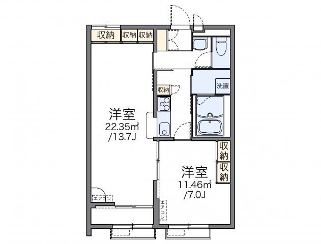 レオパレスアルタイルIIの間取り