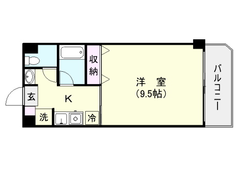 鹿児島市荒田のマンションの間取り