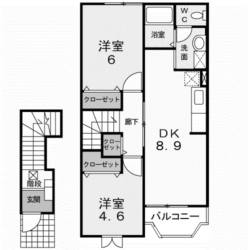 古河市旭町のアパートの間取り