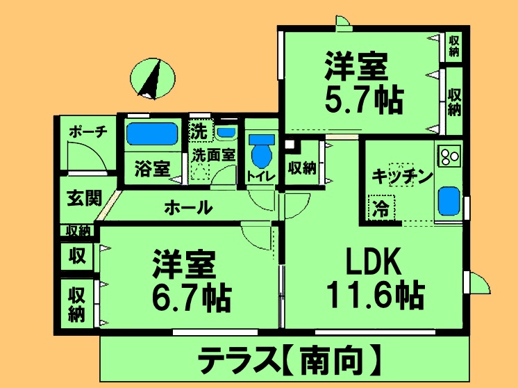 東京都八王子市みなみ野４（アパート）の賃貸物件の間取り