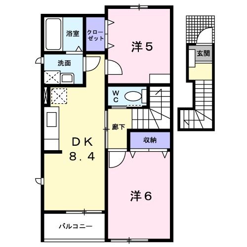 鯖江市丸山町のアパートの間取り