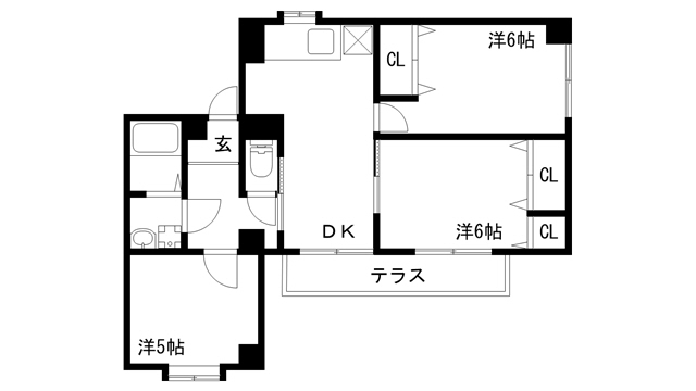 神戸市長田区平和台町のマンションの間取り