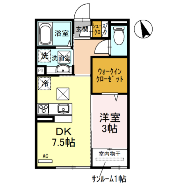 和歌山市松江西のアパートの間取り