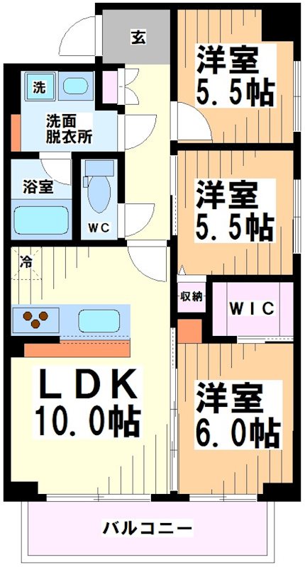 世田谷区北烏山のマンションの間取り