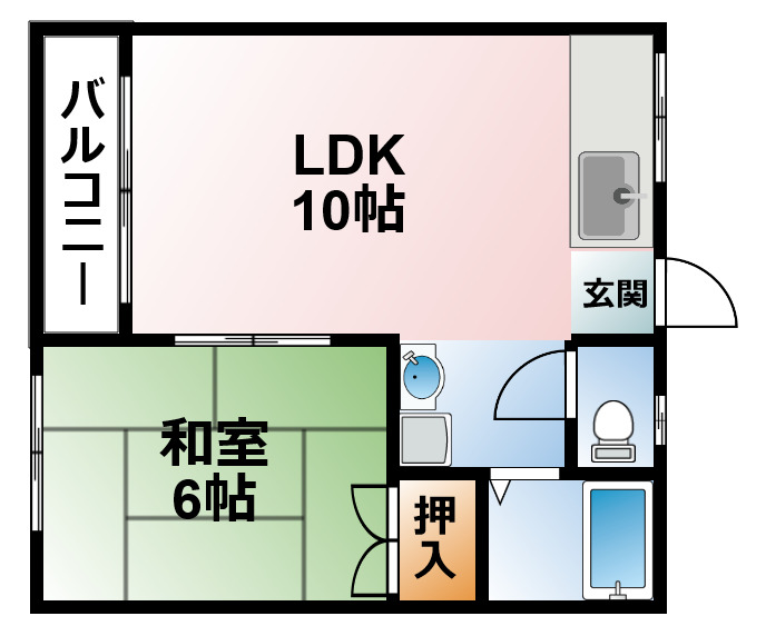 いすみ市岬町中原のアパートの間取り