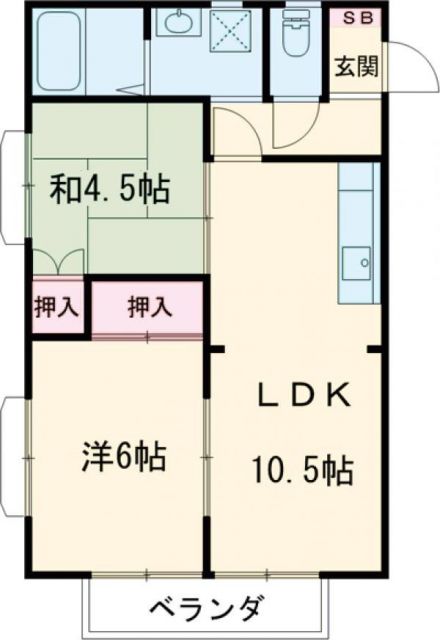 名張市鴻之台１番町のアパートの間取り