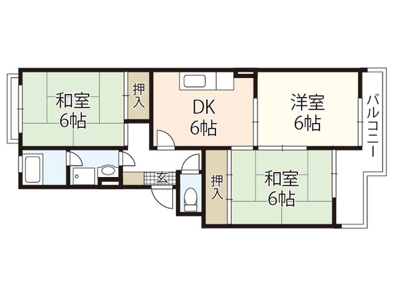 広島市西区井口のマンションの間取り