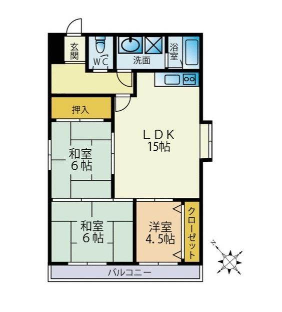 福岡市博多区下呉服町のマンションの間取り